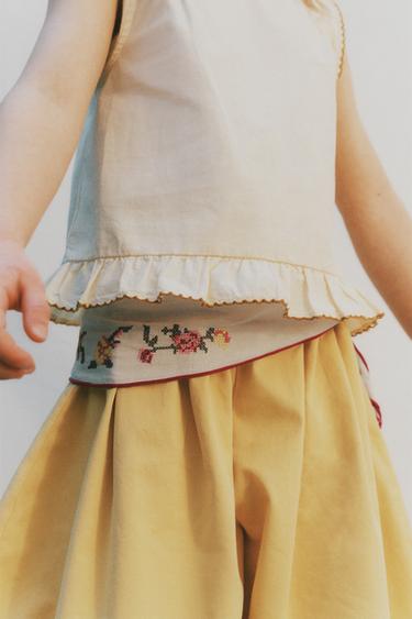 Zara CROSS STITCH EMBROIDERED BANDANA - Ecru - Image 0