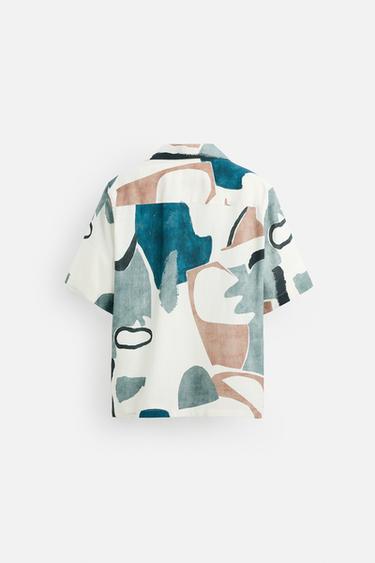 CHEMISE À IMPRIMÉ ABSTRAIT - Rose de Zara - Image 7