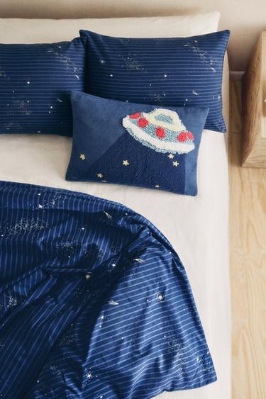 FUNDA NÓRDICA INFANTIL ESPACIO RAYAS - Azul de Zara