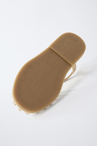 METALLIC CAGE SANDALS - Gold by Zara - Image 6