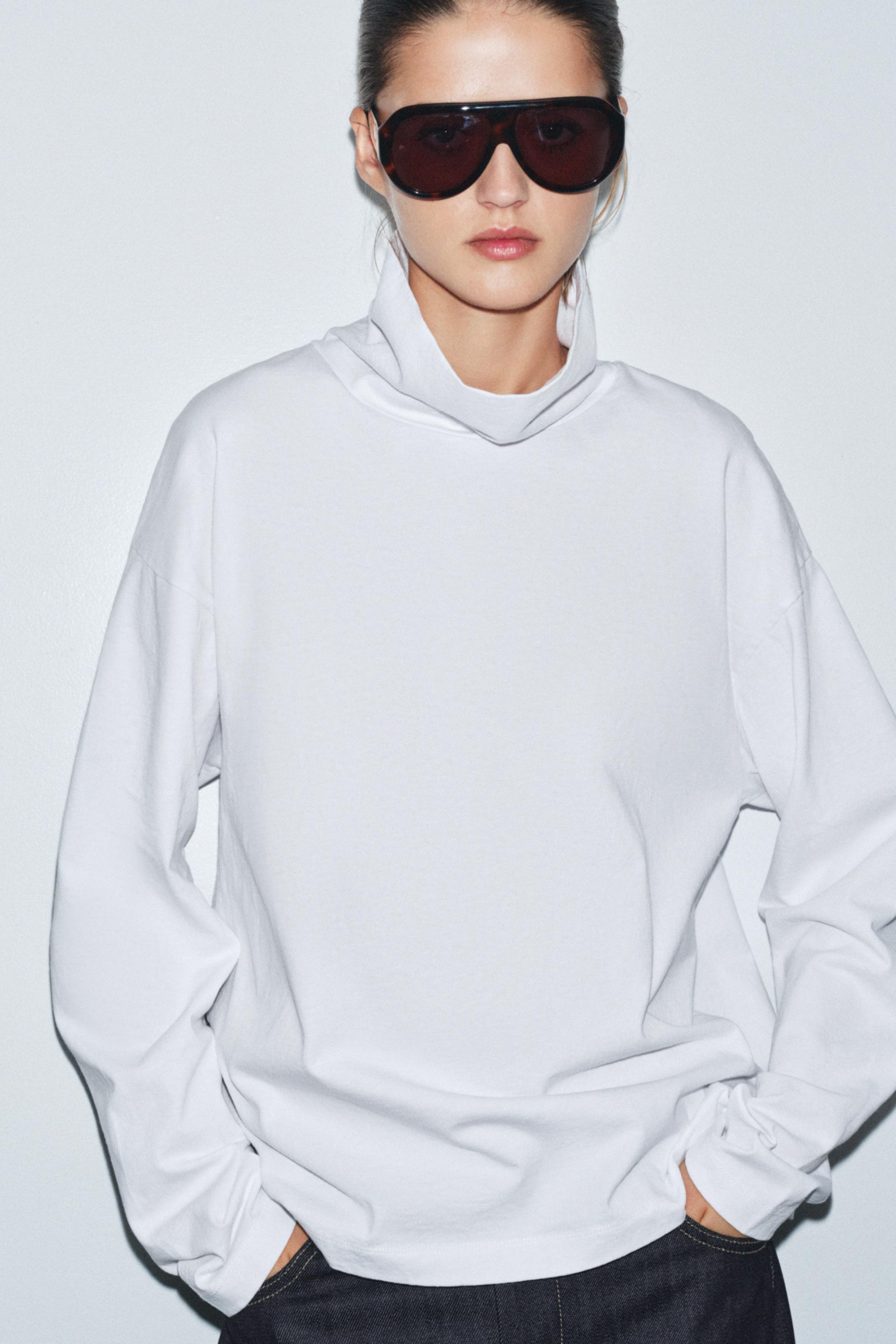 HIGH NECK T-SHIRT - White | ZARA South Africa