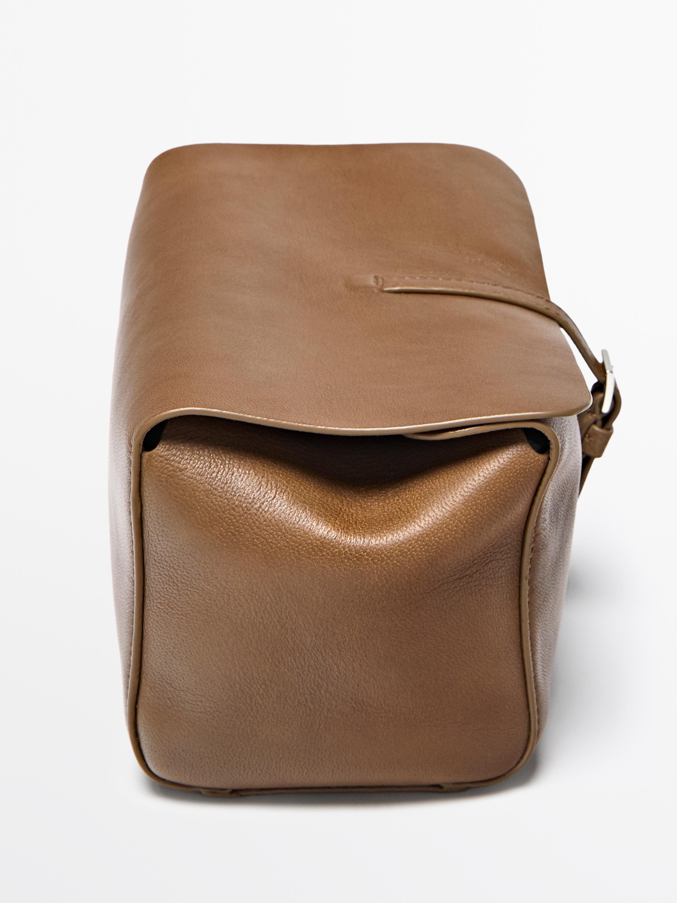 Nappa leather travel toiletry bag