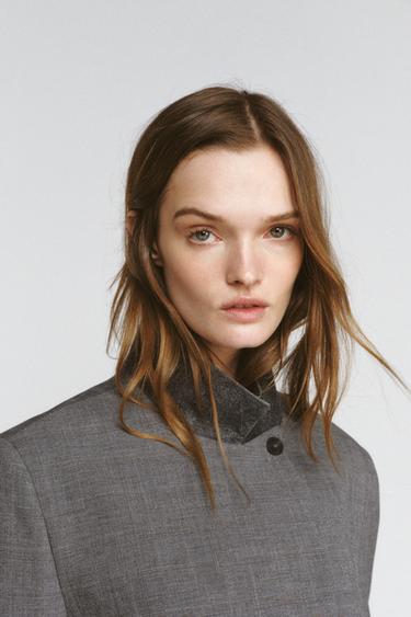 CHECK TAILORED BLAZER ZW COLLECTION - Mid-grey by Zara - Image 3
