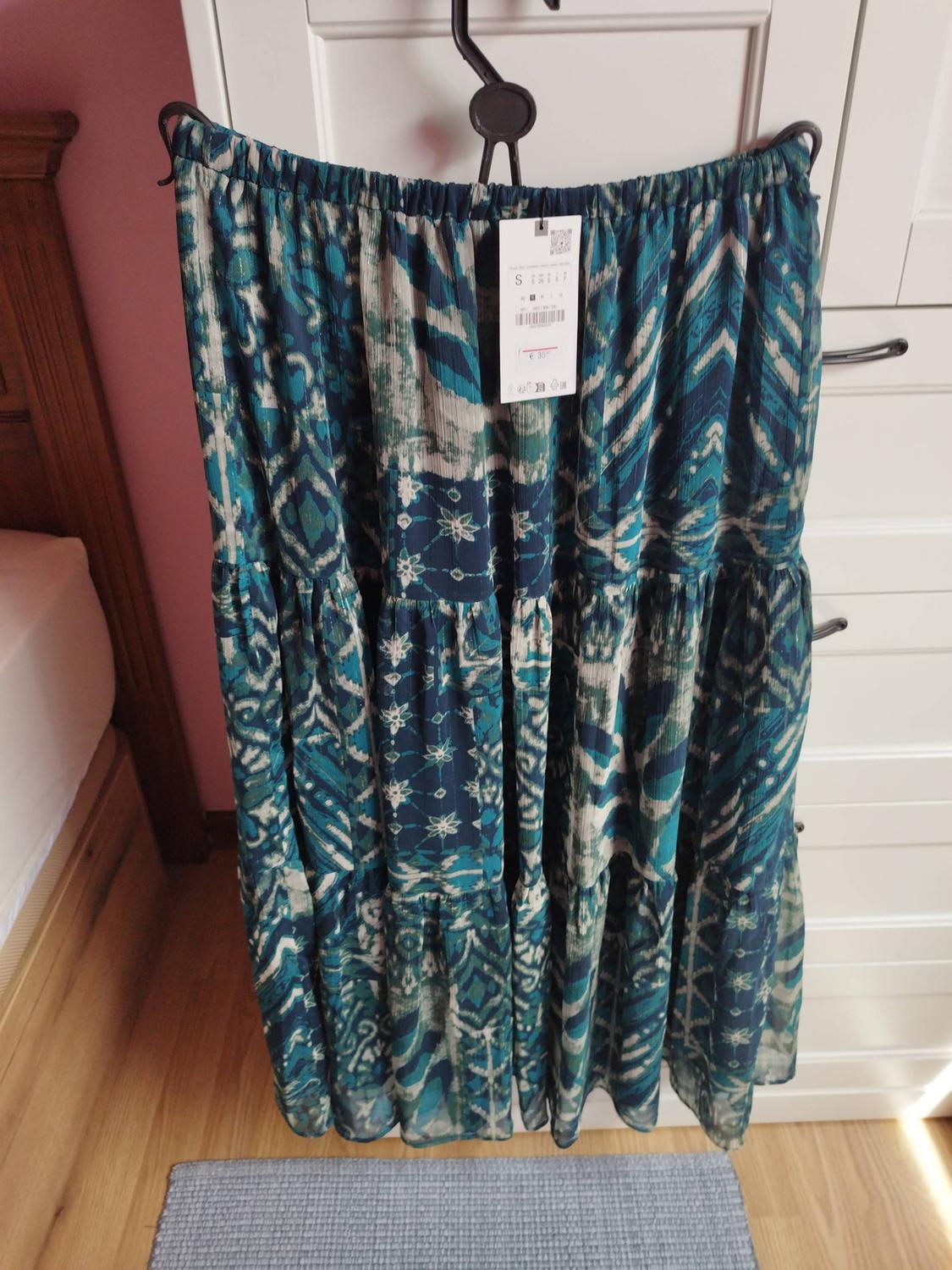 PRINTED SKIRT WITH METALLIC THREAD - Image 3