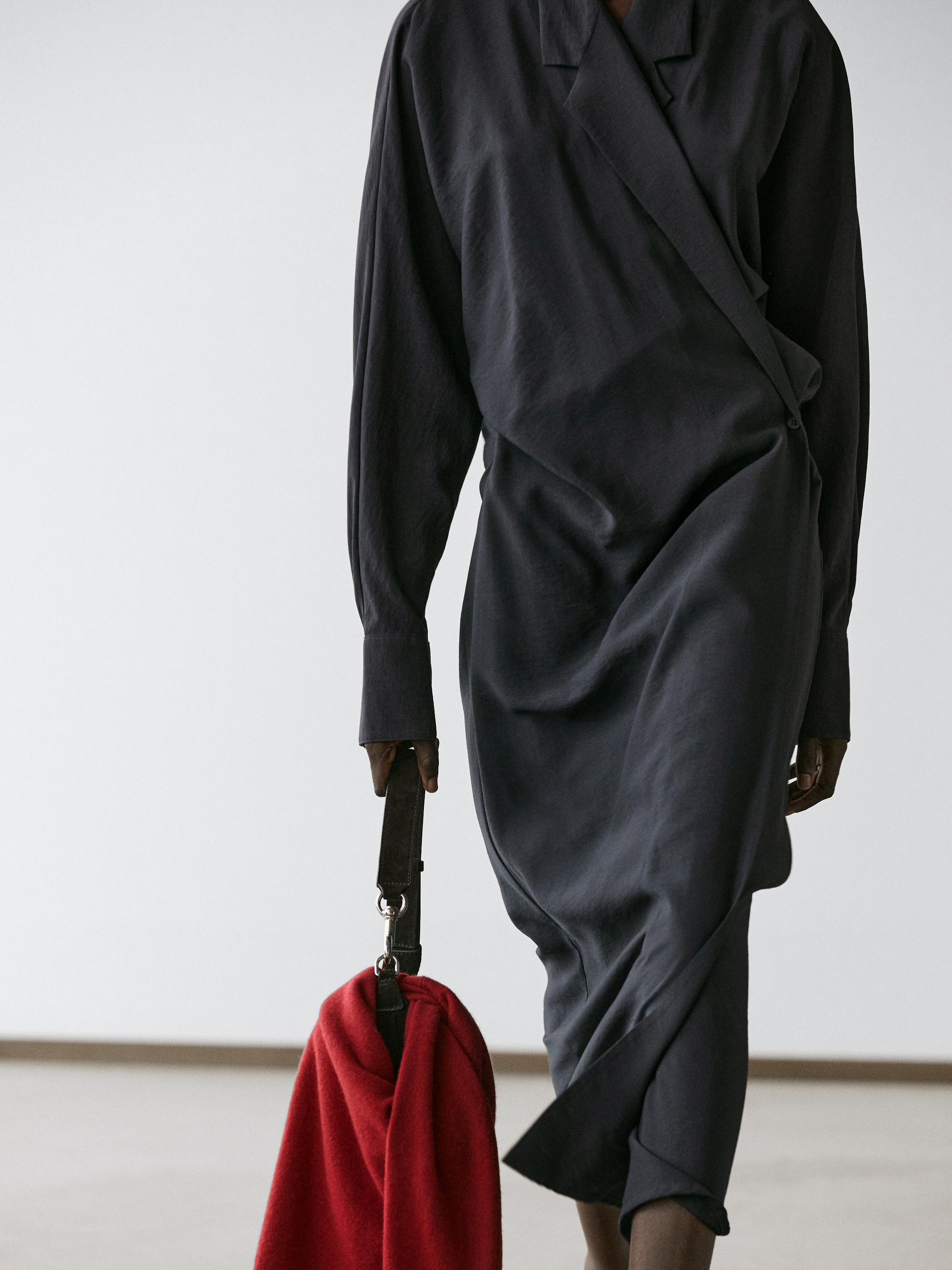 Robe midi drapée
