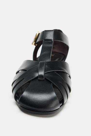 CHAUSSURES PLATES STYLE CANGREJERA À BRIDES - Noir de Zara - Image 3