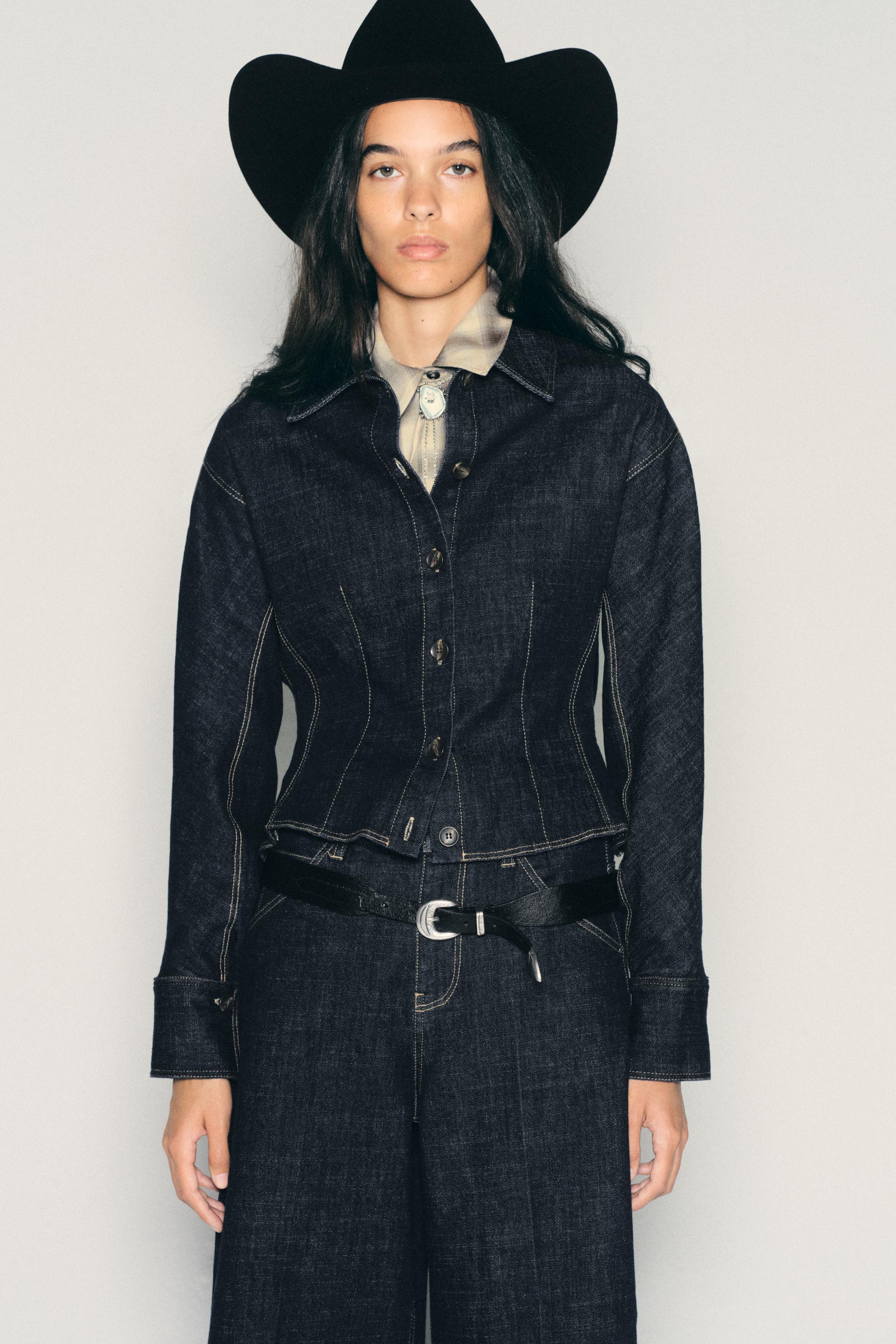 Z1975 DENIM PEPLUM SHIRT