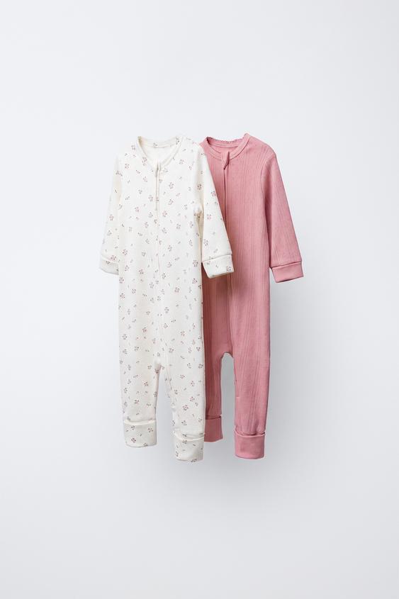 2-PACK OF FLORAL CONVERTIBLE SLEEPSUITS - Pink de Zara - Imagen 0