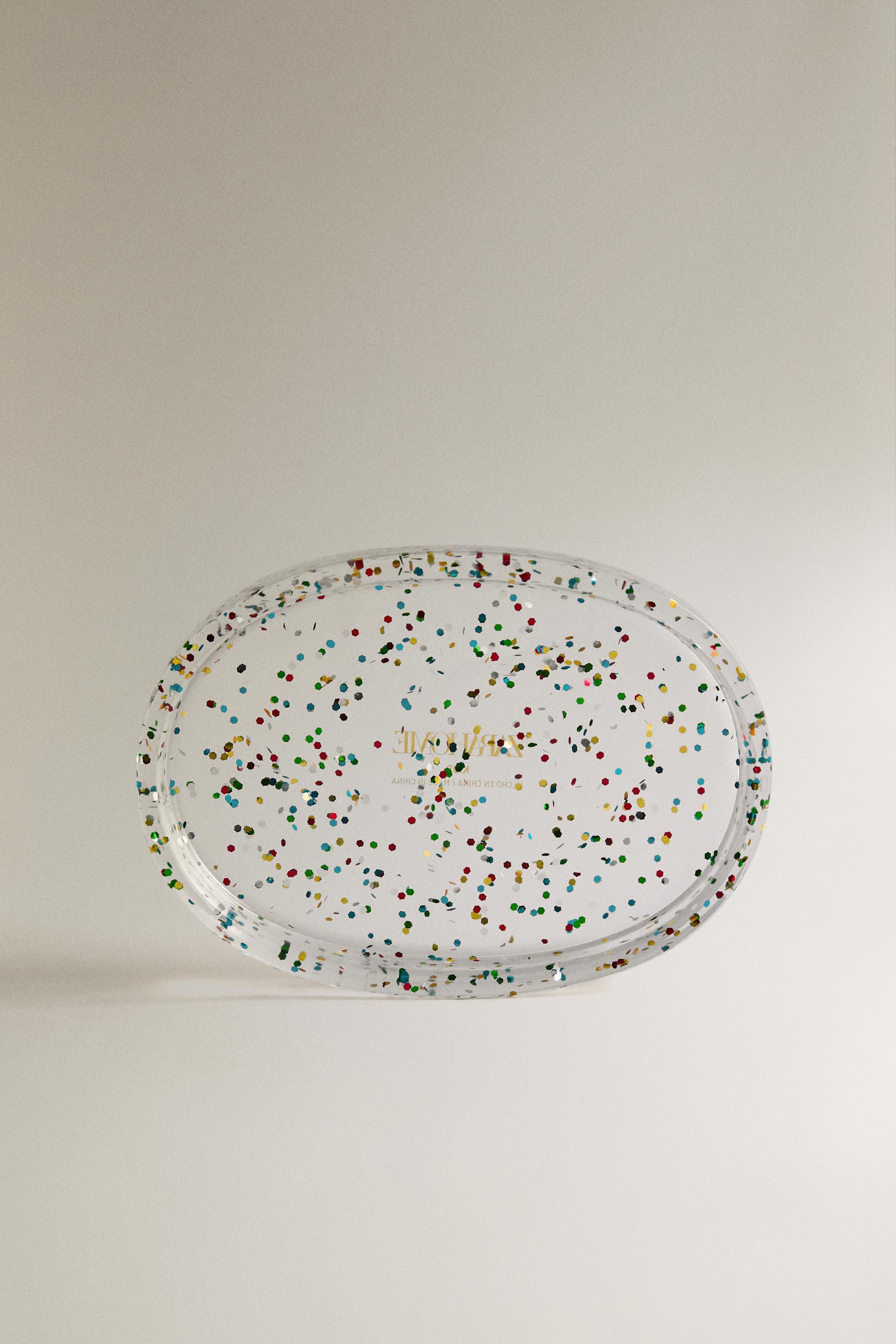 GLITTER RESIN BATHROOM SOAP DISH — Multicoloured