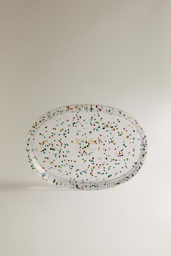 SABONETEIRA DE BANHEIRO DE RESINA COM GLITTER - Multicolor da Zara - Imagem 0