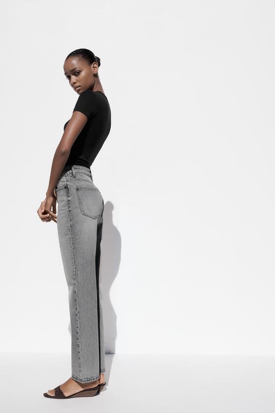Denim Mono Gris De Zara Vaqueros Rectos Vaqueros Mujer Zara 2020
