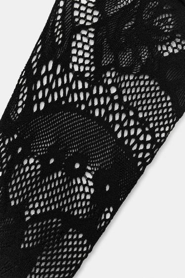 SEAMLESS LACE TALL SOCKS - Black by Zara - Image 3