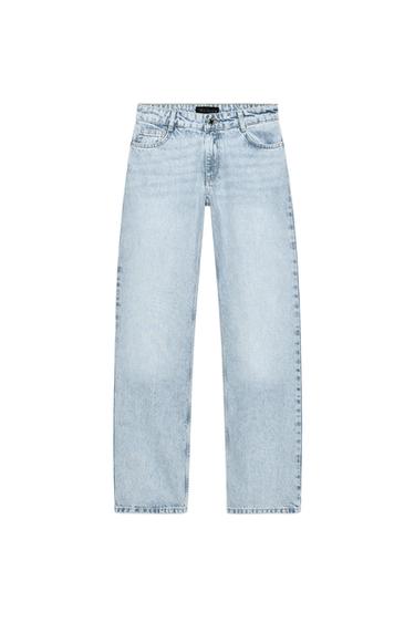 Zara Z1975 LOW RISE STRAIGHT JEANS - Light blue