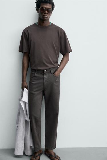 STRAIGHT-LEG TROUSERS - Brown by Zara - Image 4