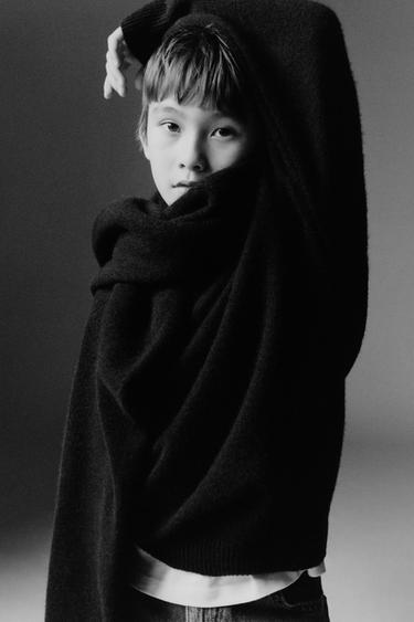 Zara 100% CASHMERE SWEATER - Navy blue