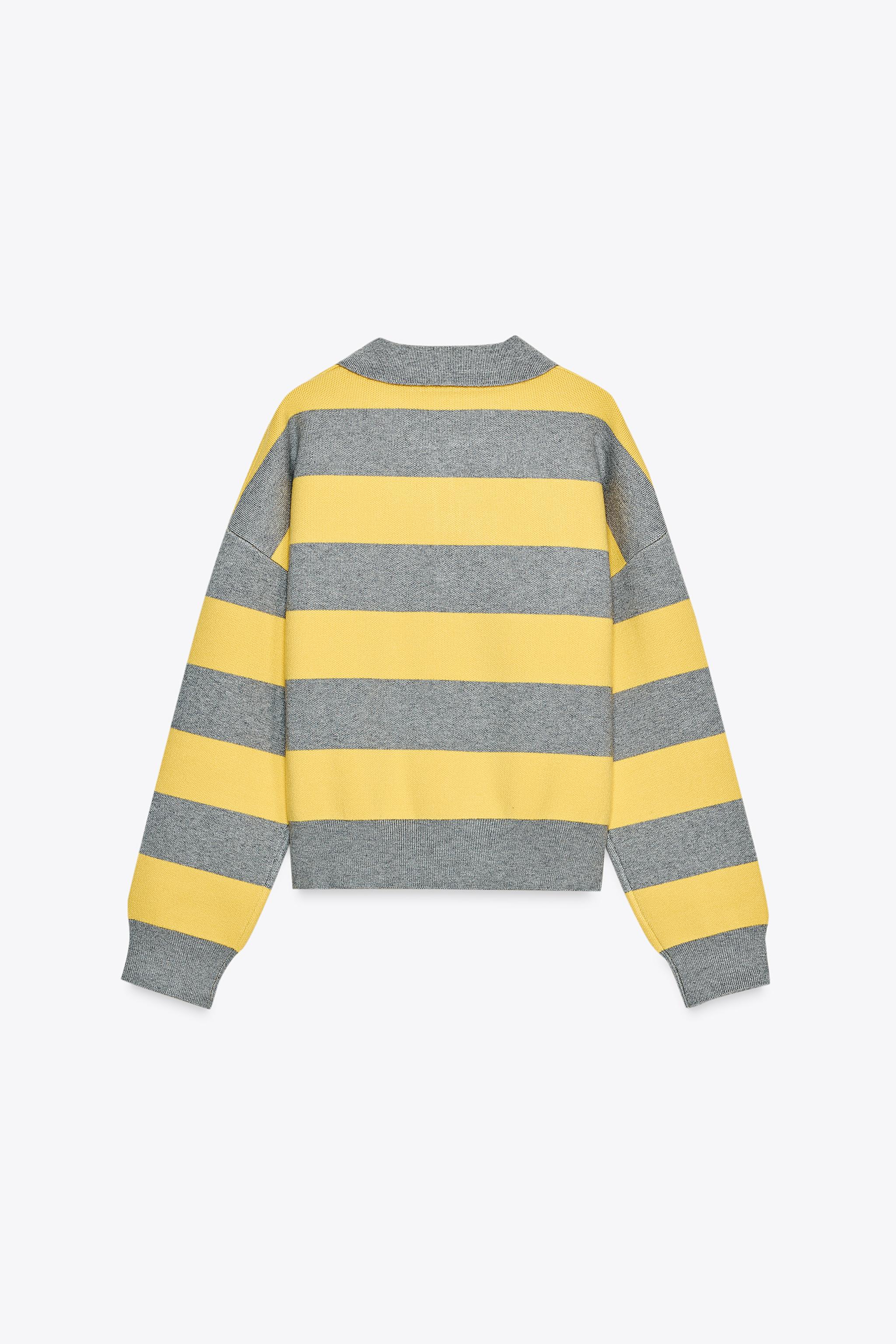 ストライプ柄ポロネックニットセーター - ストライプ | ZARA