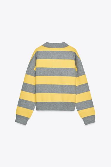 STRIPED KNIT POLO COLLAR SWEATER - striped by Zara - Image 6
