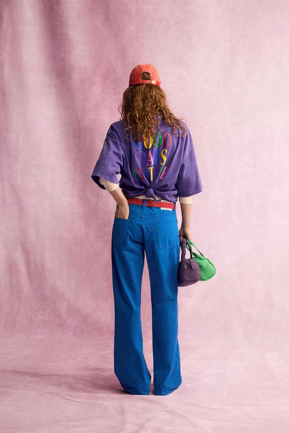 CAMISETA LAVADA FRUIT OF THE LOOM™ - Malva de Zara - Imagen 0