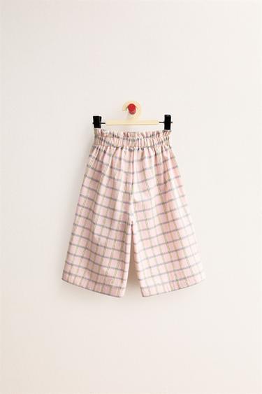 ZARA TIMELESS - WIDE-LEG CHECKS TROUSERS - Pastel pink by Zara - Image 1
