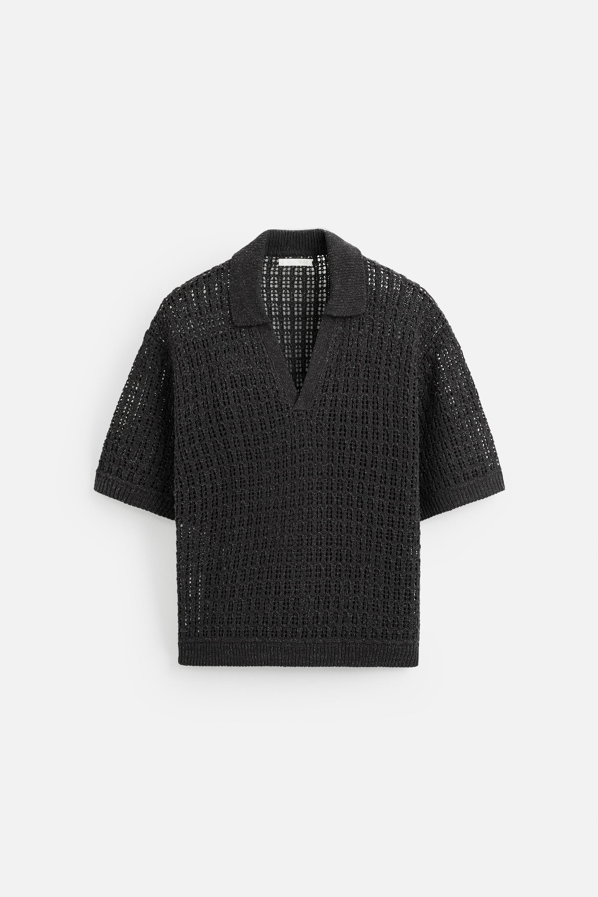 ★ZARA★ COTTON - LYOCELL KNIT POLO SHIRT KNIT COTTON - LYOCELL POLO SHIRT - Chocolate brown | ZARA
