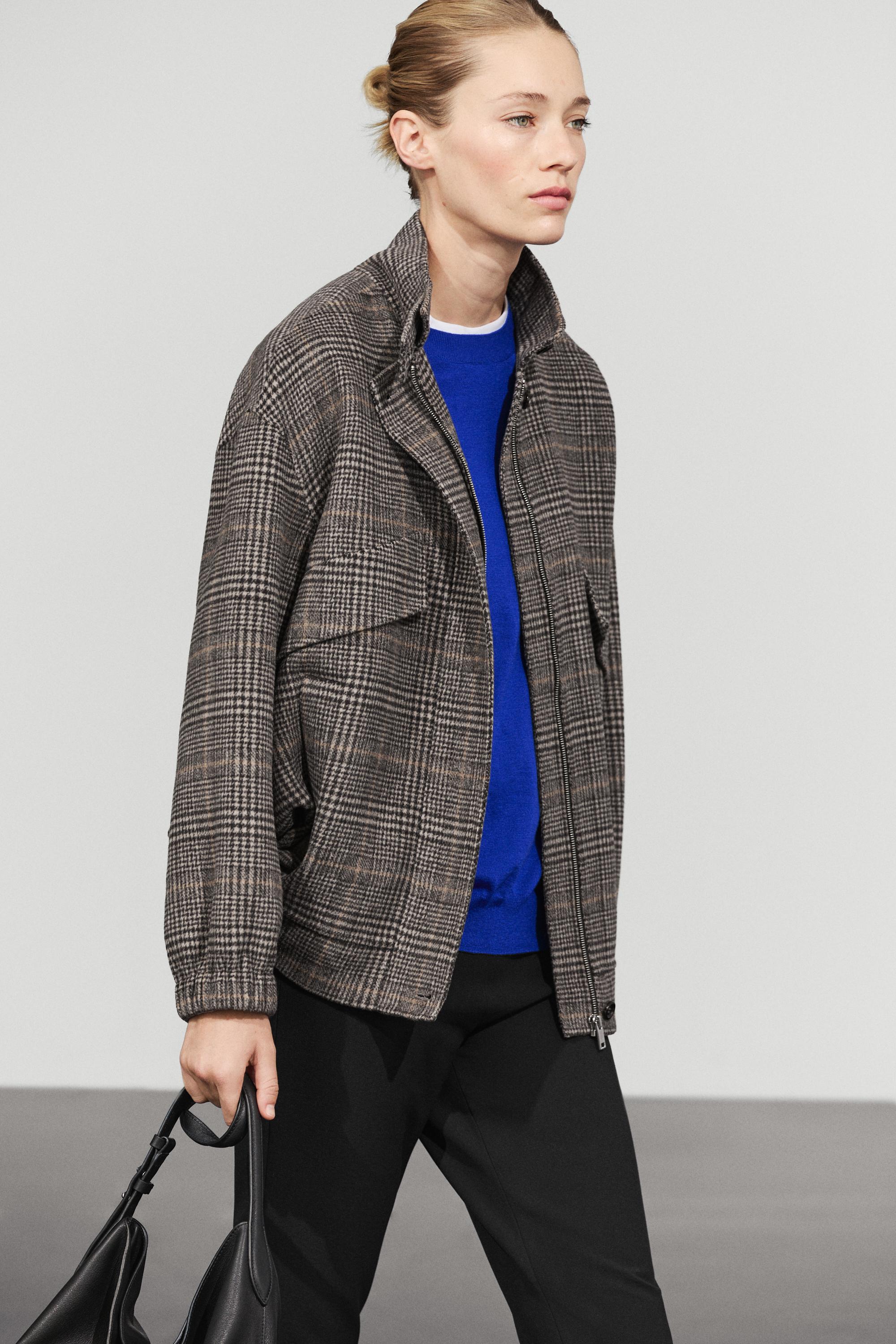 Veste bomber à carreaux