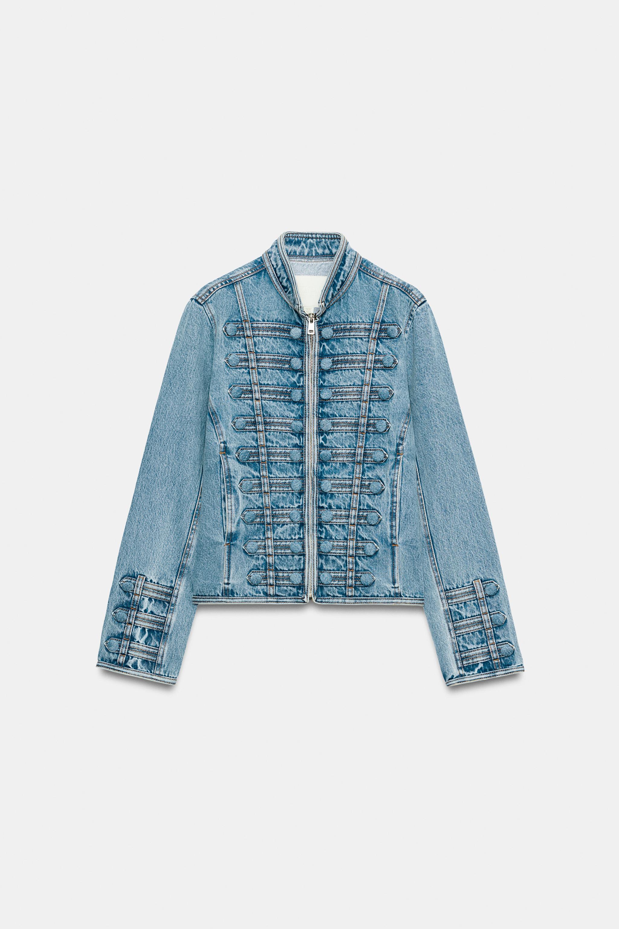 CAZADORA DENIM ENTALLADA ZW COLLECTION - Azul | ZARA Chile