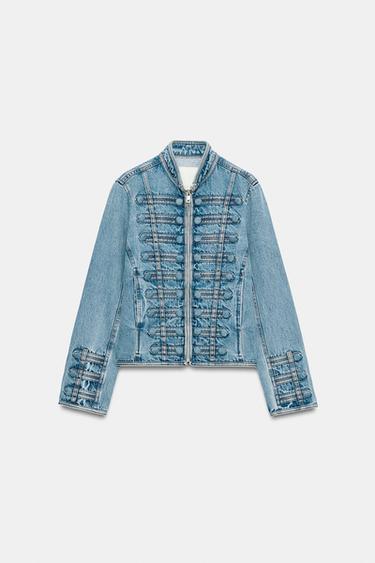 CAZADORA DENIM ENTALLADA ZW COLLECTION - Azul de Zara - Imagen 0