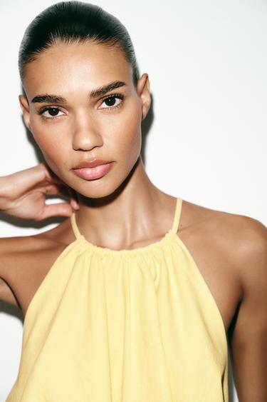 VOLUMINOUS HALTER TOP - Yellow by Zara - Image 2