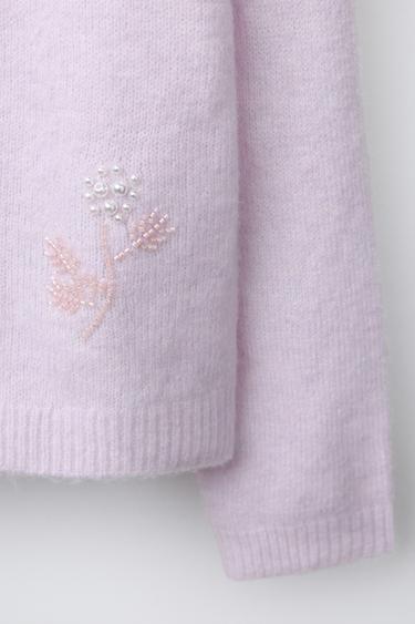 BEADED KNIT CARDIGAN - Light lilac by Zara - Image 3