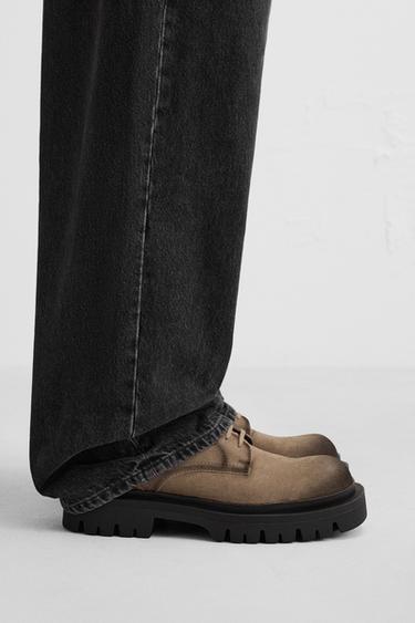 CHUNKY LEATHER SHOES - Brown by Zara - Image 0