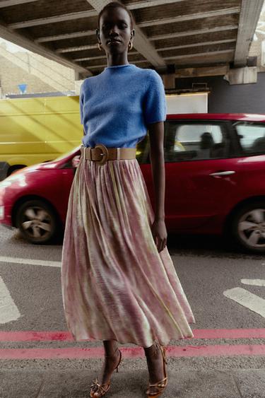 SHORT SLEEVE KNIT SWEATER - Blue by Zara