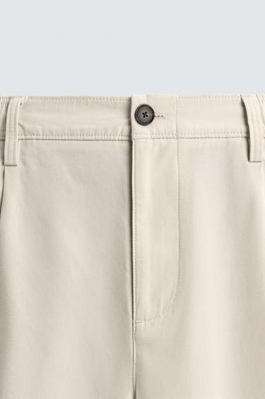 STRAIGHT-LEG PLEATED TROUSERS - Stone by Zara - Image 7