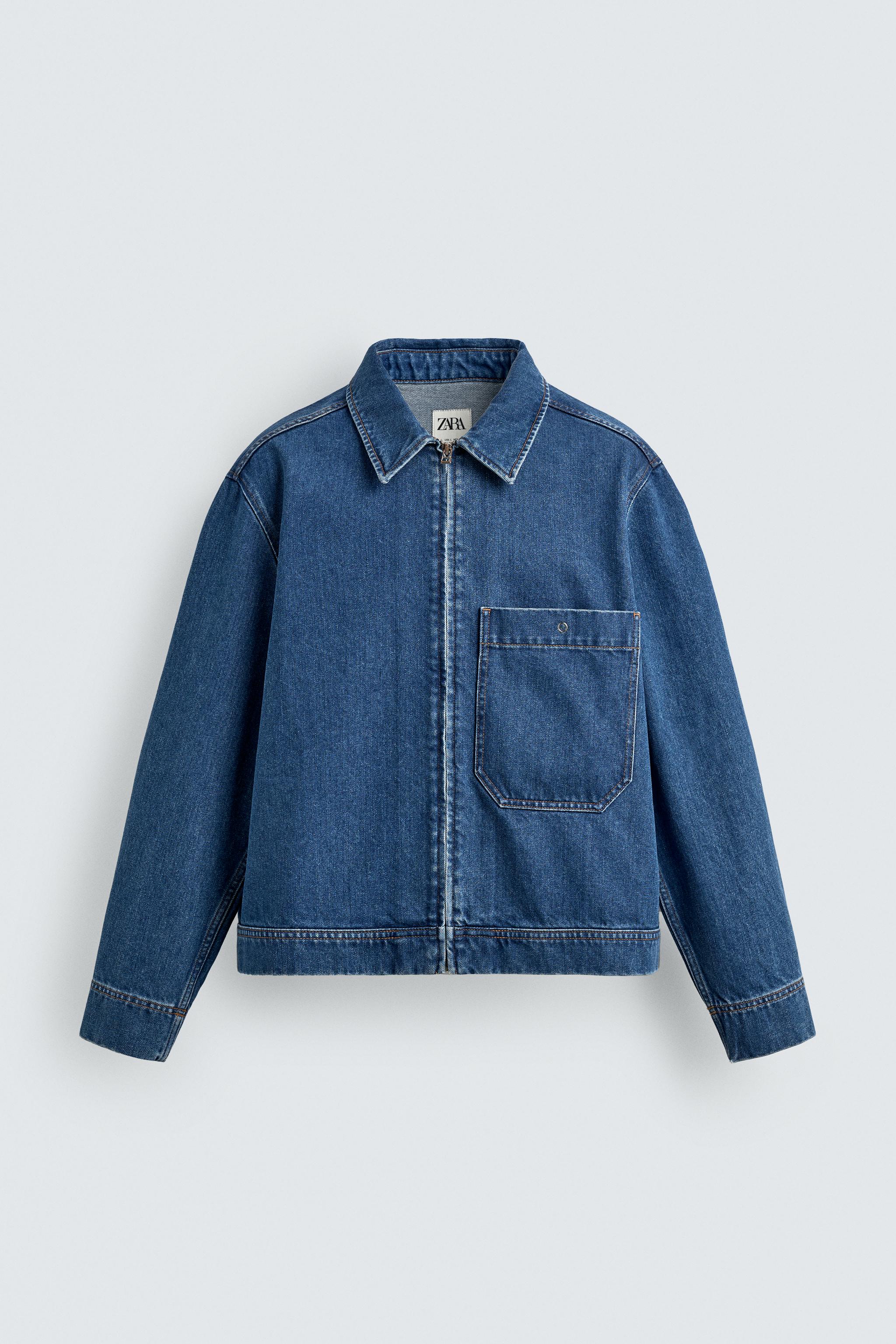 ジップアップデニムジャケット - ブルー | ZARA Japan / 日本