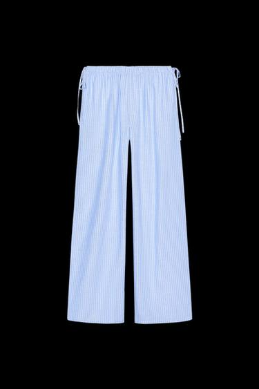 PALAZZO-HOSE MIT STREIFEN - Weiß / Blau von Zara - Bild 0