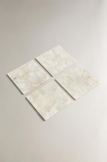 PACK OF MOTHER-OF-PEARL COASTERS (PACK OF 4) - Light beige by Zara - Image 1