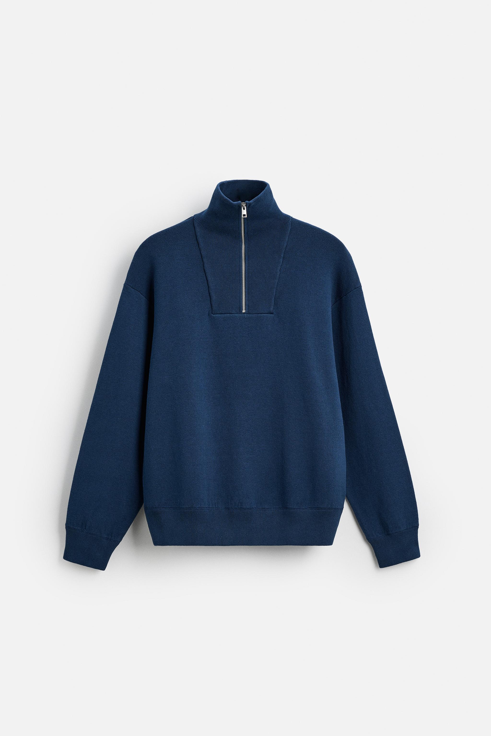 Zara Pullover Half Zip Zara Navy Blue Quarter Zip Up Sweater!