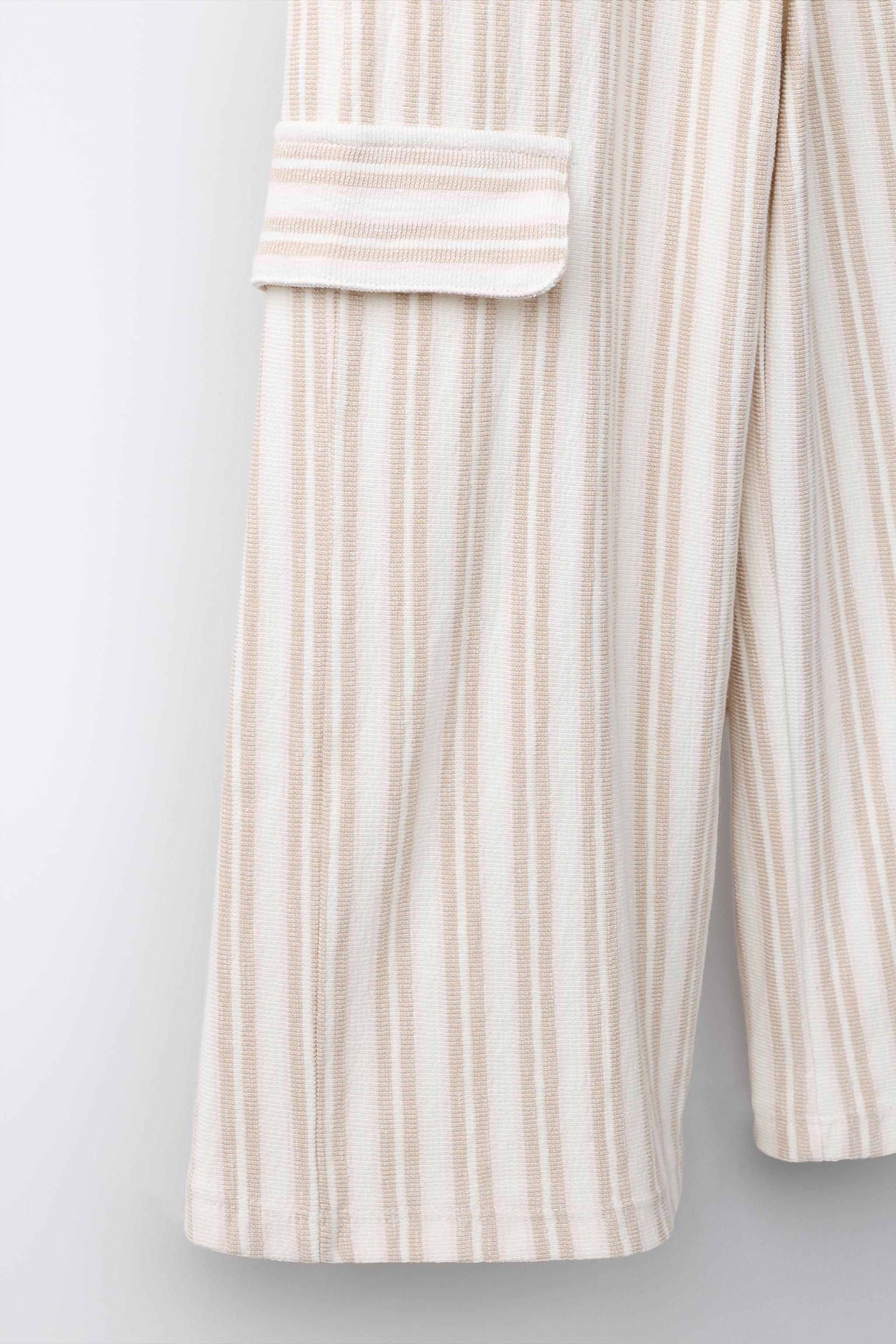 PANTALON CARGO WIDE LEG À RAYURES