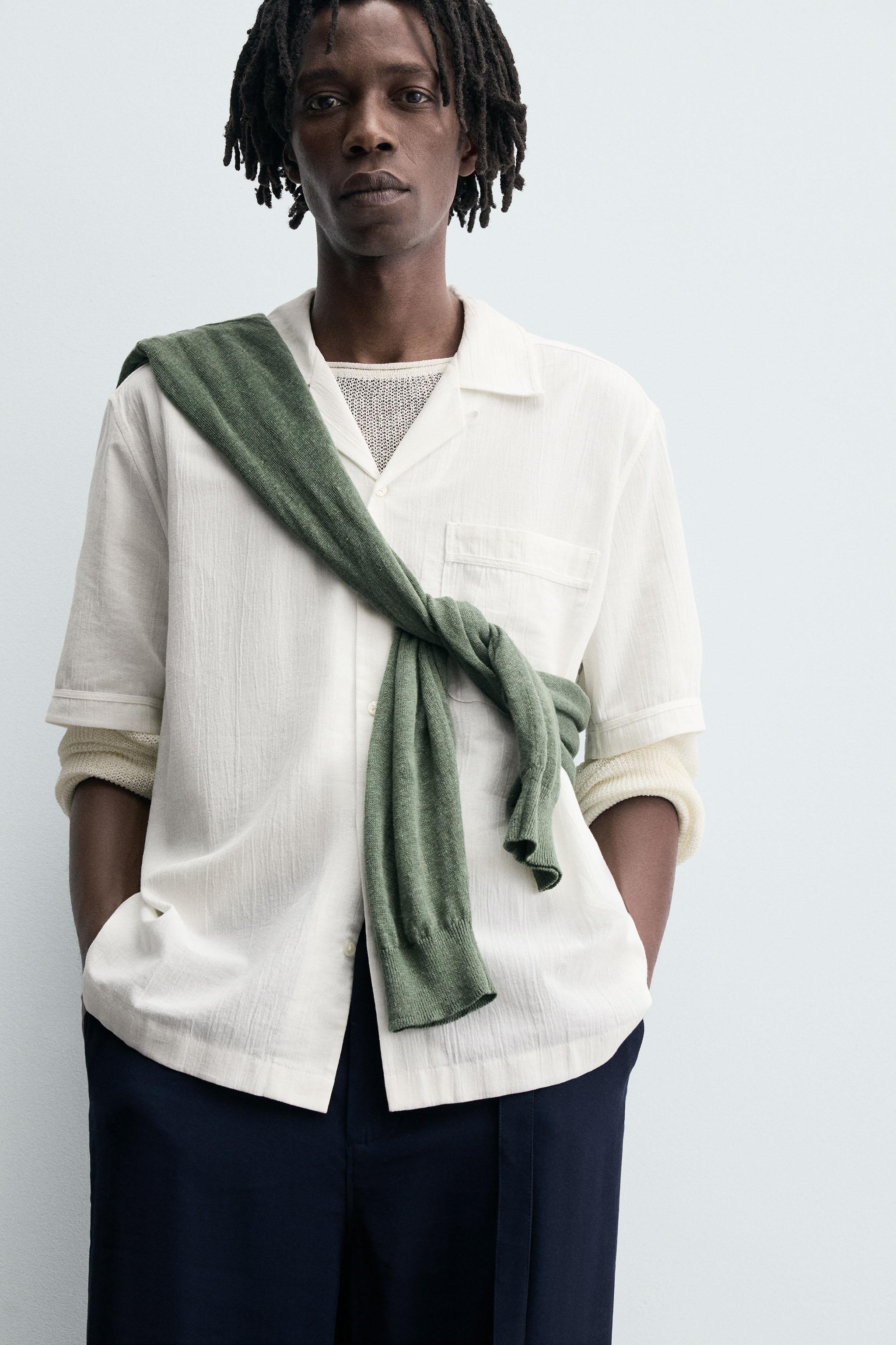 リラックスフィット テクスチャー入りシャツ - ホワイト | ZARA Japan