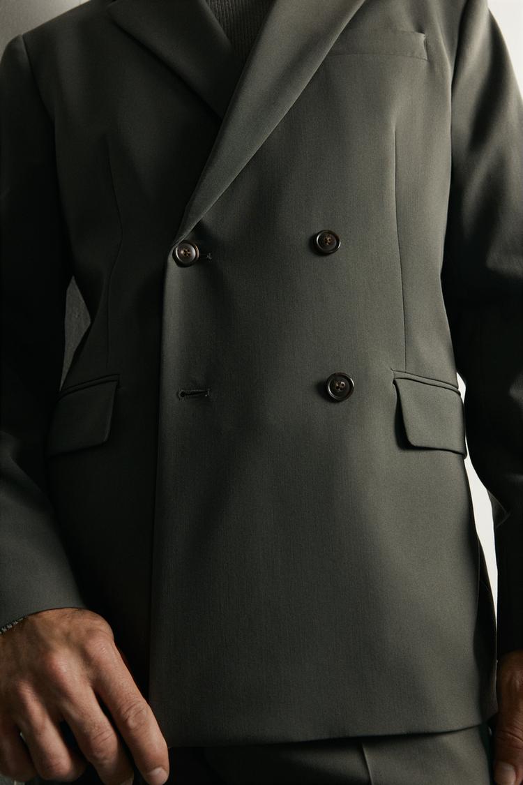 Blazer cruzado de traje cómodo 5