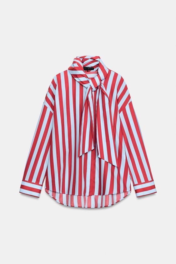 CAMISA RAYAS LAZADA - Raya Roja de Zara - Imagen 0