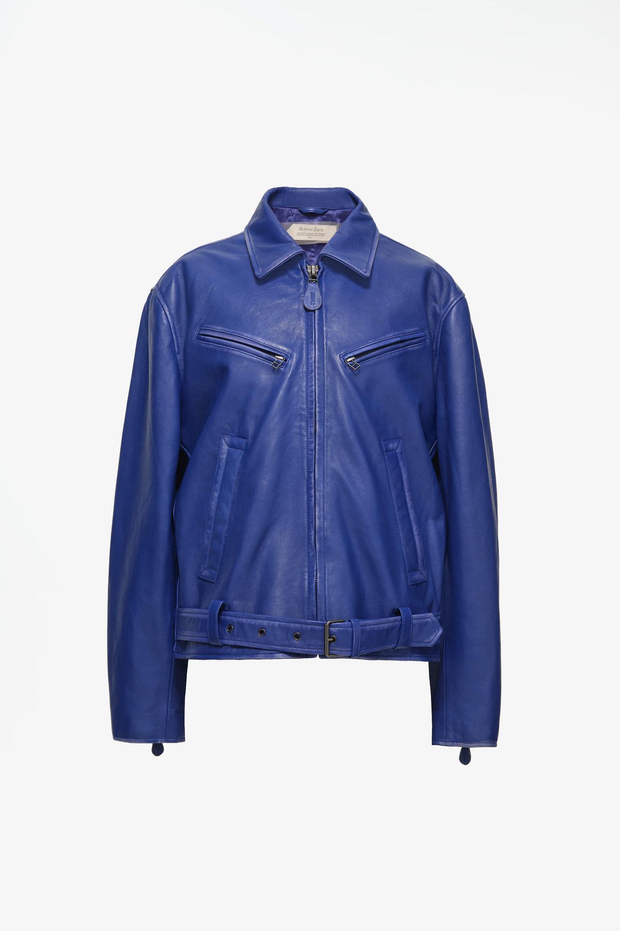 LIMITED EDITION LEATHER BIKER JACKET — Bluish