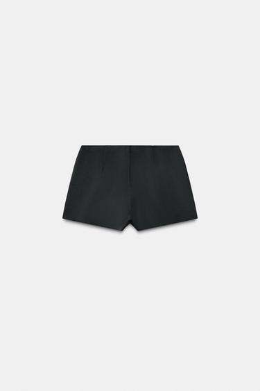 SATIN MINI SHORTS - Black by Zara - Image 5