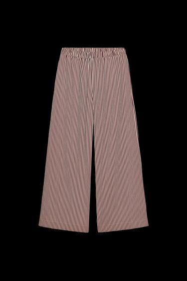 ZW COLLECTION STRIPED FLOWING TROUSERS - Ecru / Maroon by Zara - Image 0