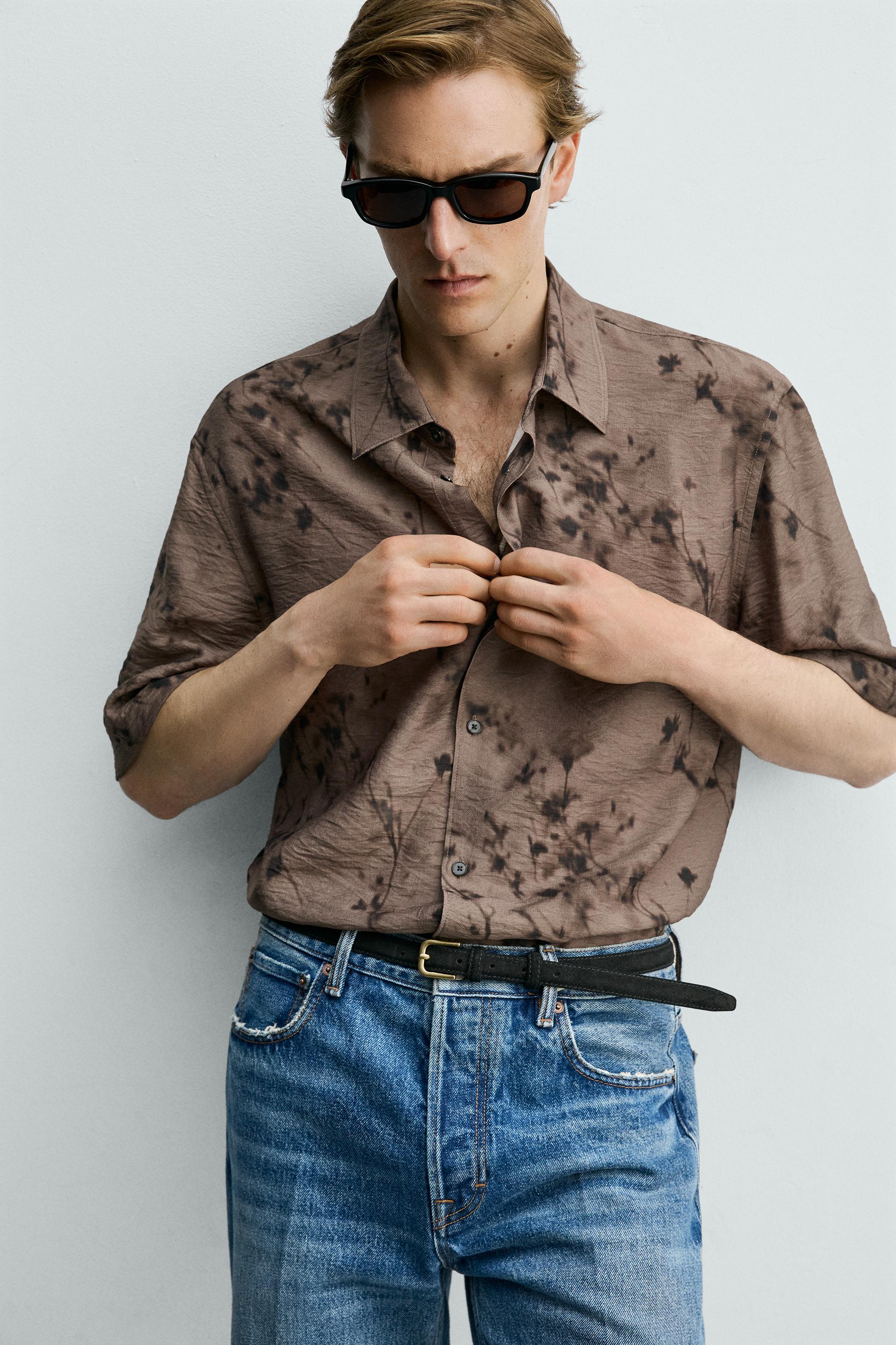 FLOWY ABSTRACT PRINT SHIRT