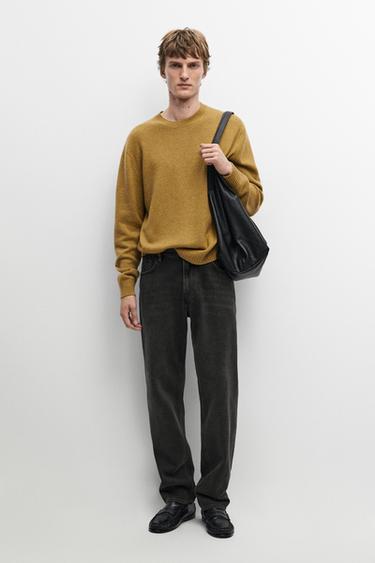 Cashmere round neck knit sweater — Mocha 1