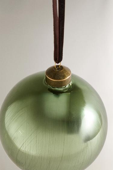 GREEN BAUBLE CHRISTMAS TREE DECORATION - Light green by Zara - Image 2