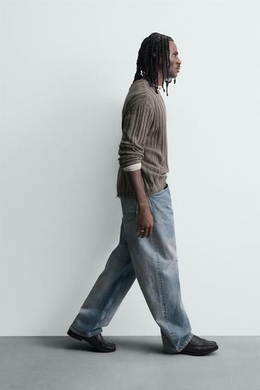 BAGGY FIT JEANS - blå/indigo fra Zara