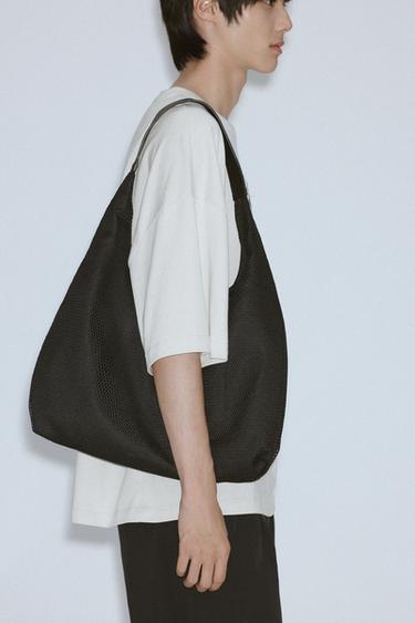 Zara 網眼托特包 - 黑色