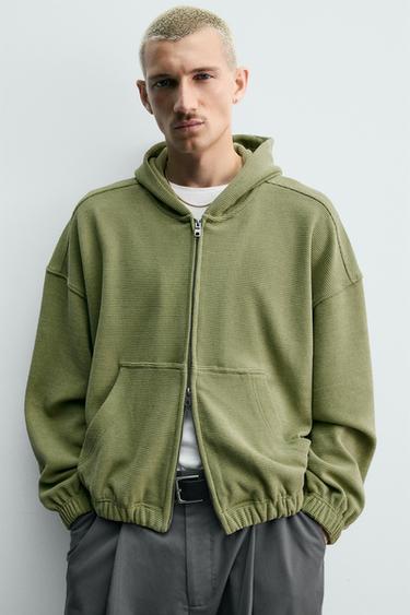 WASHED WAFFLE HOODIE - Pistachio by Zara - Image 4