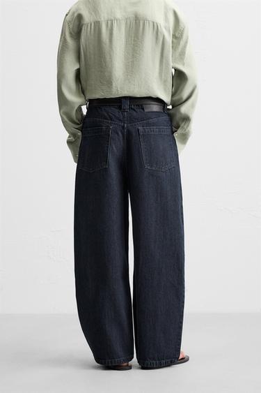 JEAN COUPE LARGE PLIS - Indigo de Zara - Image 2
